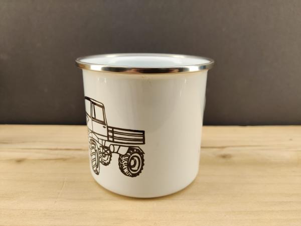 Unimog 406 Oldtimer Emaille Tasse